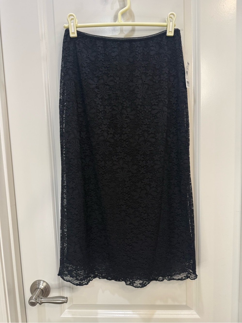RSQ Black Floral Lace Midi Skirt NWT